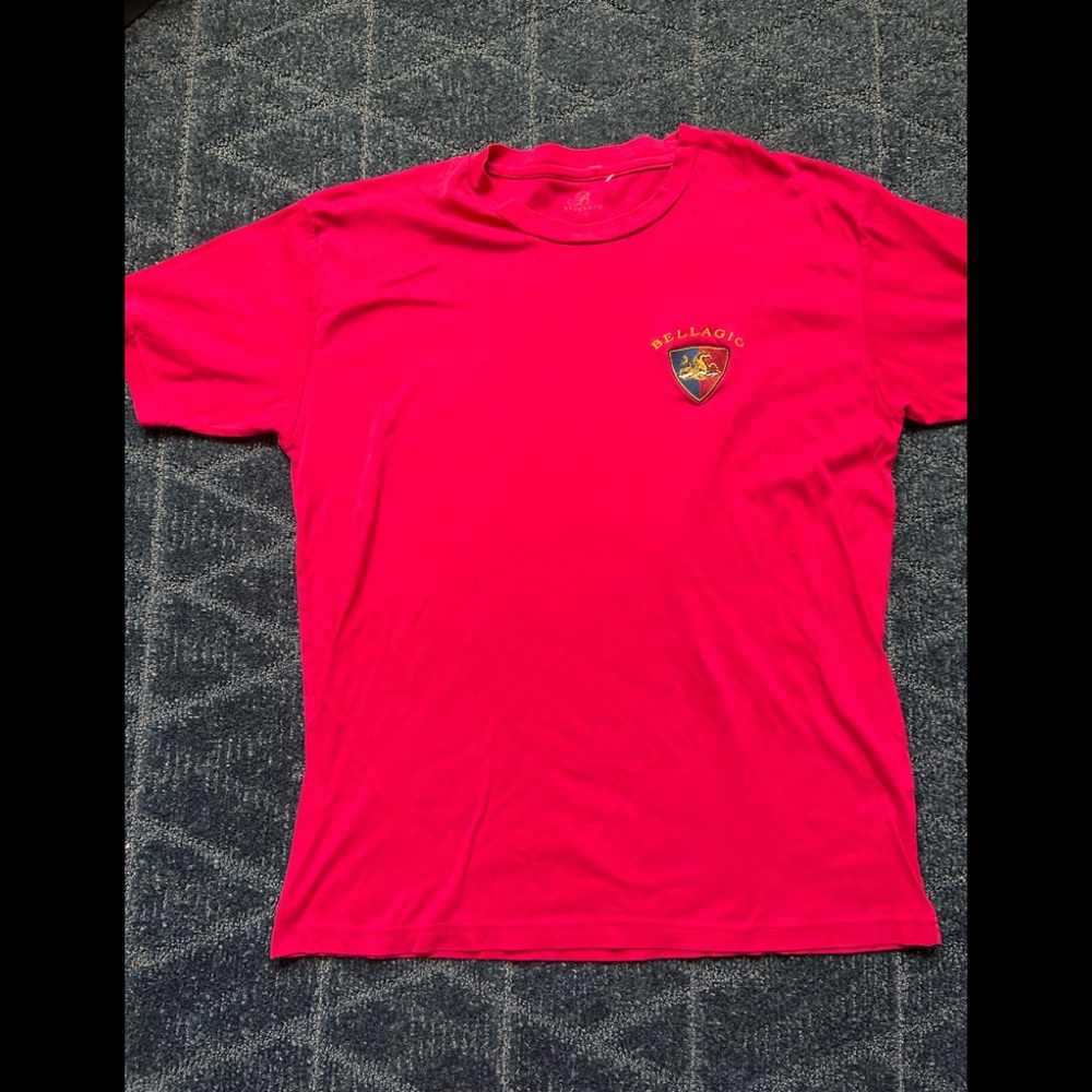 Size large Bellagio embroidered red Tshirt
